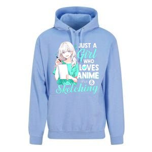 Just A Girl Who Loves Anime & Sketching Otaku Anime Costume Unisex Surf Hoodie