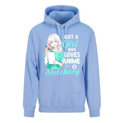 Just A Girl Who Loves Anime & Sketching Otaku Anime Costume Unisex Surf Hoodie