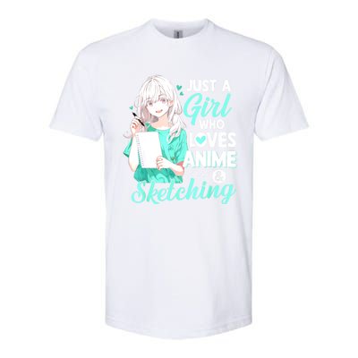 Just A Girl Who Loves Anime & Sketching Otaku Anime Costume Softstyle CVC T-Shirt