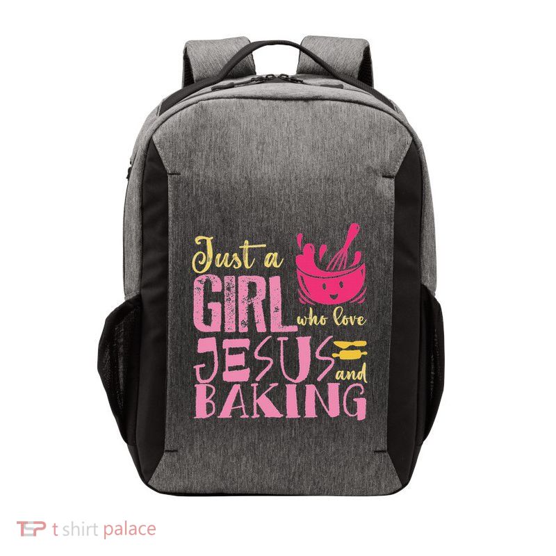 Just A Girl Who Love Jesus And Baking Bake Flour Cake Oven Vector Backpack