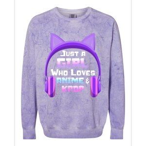 Just A Girl Anime KPop Music Fan Teen Girls Japan Animation Colorblast Crewneck Sweatshirt