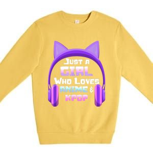 Just A Girl Anime KPop Music Fan Teen Girls Japan Animation Premium Crewneck Sweatshirt