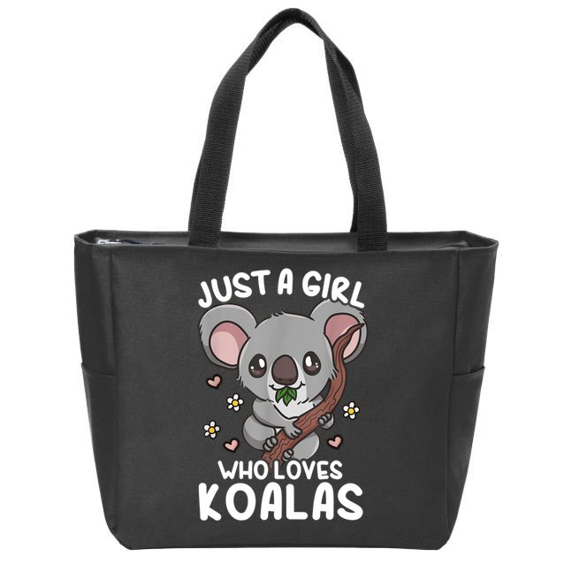 Just A Girl Who Loves Koalas Koala Zip Tote Bag