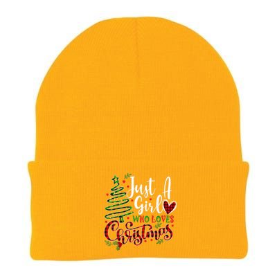 Just A Girl Who Loves Christmas A Gift For Xmas Women Girls Knit Cap Winter Beanie