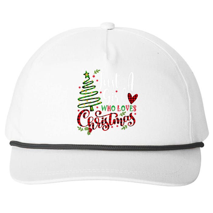 Just A Girl Who Loves Christmas A Gift For Xmas Women Girls Snapback Five-Panel Rope Hat