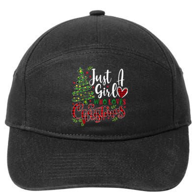 Just A Girl Who Loves Christmas A Gift For Xmas Women Girls 7-Panel Snapback Hat