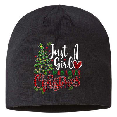 Just A Girl Who Loves Christmas A Gift For Xmas Women Girls Sustainable Beanie