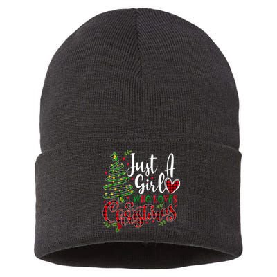 Just A Girl Who Loves Christmas A Gift For Xmas Women Girls Sustainable Knit Beanie