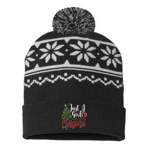 Just A Girl Who Loves Christmas A Gift For Xmas Women Girls USA-Made Snowflake Beanie