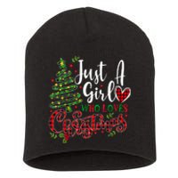 Just A Girl Who Loves Christmas A Gift For Xmas Women Girls Short Acrylic Beanie