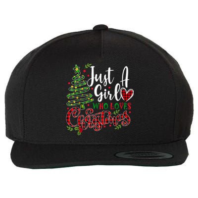 Just A Girl Who Loves Christmas A Gift For Xmas Women Girls Wool Snapback Cap