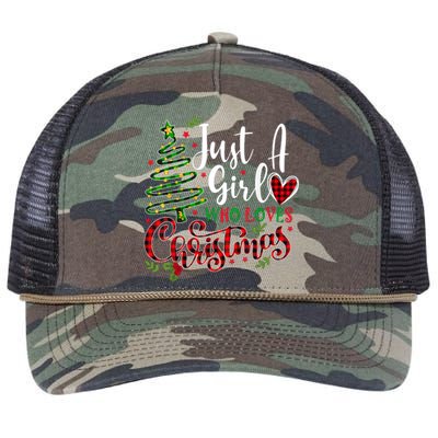 Just A Girl Who Loves Christmas A Gift For Xmas Women Girls Retro Rope Trucker Hat Cap