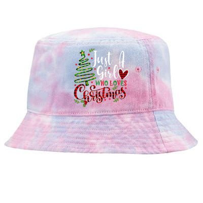 Just A Girl Who Loves Christmas A Gift For Xmas Women Girls Tie-Dyed Bucket Hat