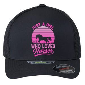 Just A Girl Who Loves Horses Gift Flexfit Unipanel Trucker Cap