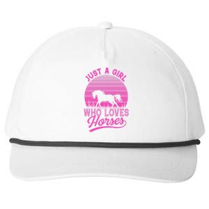 Just A Girl Who Loves Horses Gift Snapback Five-Panel Rope Hat