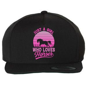 Just A Girl Who Loves Horses Gift Wool Snapback Cap