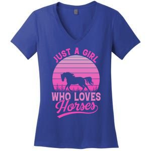 Just A Girl Who Loves Horses Gift Women's V-Neck T-Shirt