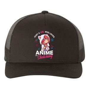 Just A Girl Who Loves Anime And Sketching Otaku Anime Merch Yupoong Adult 5-Panel Trucker Hat