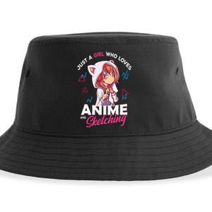 Just A Girl Who Loves Anime And Sketching Otaku Anime Merch Sustainable Bucket Hat