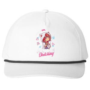 Just A Girl Who Loves Anime And Sketching Otaku Anime Merch Snapback Five-Panel Rope Hat