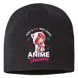 Just A Girl Who Loves Anime And Sketching Otaku Anime Merch Sustainable Beanie