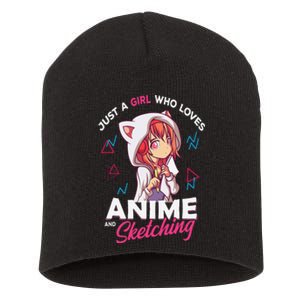 Just A Girl Who Loves Anime And Sketching Otaku Anime Merch Short Acrylic Beanie