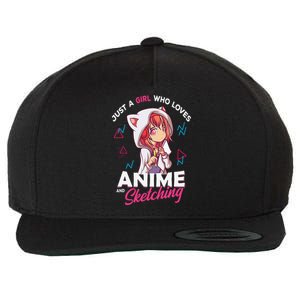 Just A Girl Who Loves Anime And Sketching Otaku Anime Merch Wool Snapback Cap