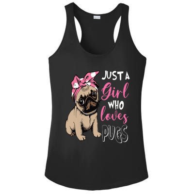 Just A Girl Who Loves Cute Pug Dog Lover Gifts Ladies PosiCharge Competitor Racerback Tank