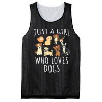 Just A Girl Who Loves Dogs Funny Puppy Gift Mesh Reversible Basketball Jersey Tank