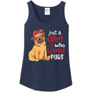 Just A Girl Who Loves Pugs Cute Pug Lover Girl Ladies Essential Tank