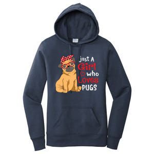 Just A Girl Who Loves Pugs Cute Pug Lover Girl Women's Pullover Hoodie