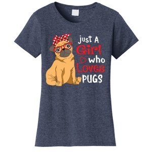 Just A Girl Who Loves Pugs Cute Pug Lover Girl Women's T-Shirt