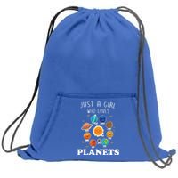 Just A Girl Who Loves Planets And Solar System Space Science Gift Sweatshirt Cinch Pack Bag