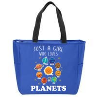 Just A Girl Who Loves Planets And Solar System Space Science Gift Zip Tote Bag