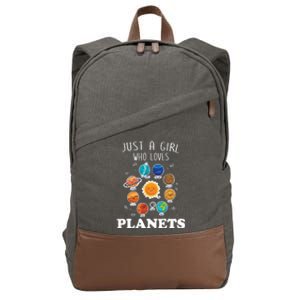 Just A Girl Who Loves Planets And Solar System Space Science Gift Cotton Canvas Backpack