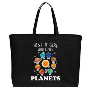 Just A Girl Who Loves Planets And Solar System Space Science Gift Cotton Canvas Jumbo Tote