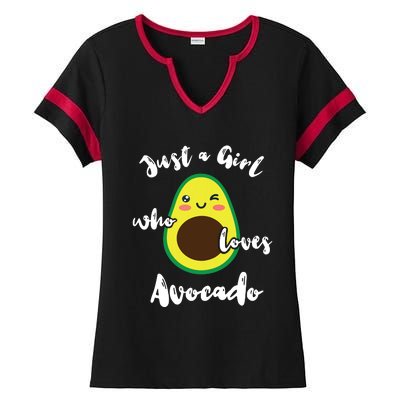 Just A Girl Who Loves Avocado Fruit Lover Guacamole Food Ladies Halftime Notch Neck Tee