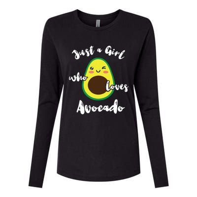 Just A Girl Who Loves Avocado Fruit Lover Guacamole Food Womens Cotton Relaxed Long Sleeve T-Shirt