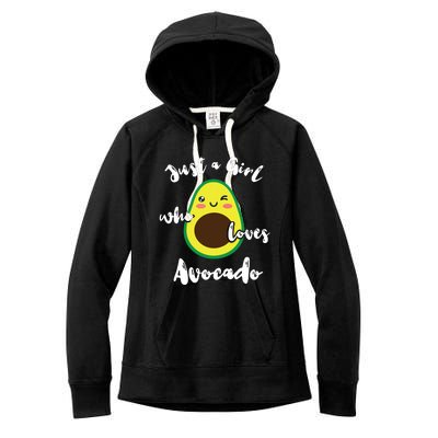 Just A Girl Who Loves Avocado Fruit Lover Guacamole Food Women's Fleece Hoodie