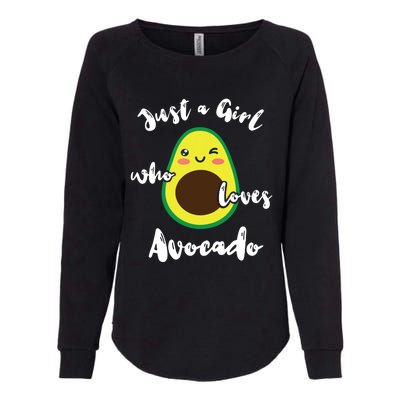 Just A Girl Who Loves Avocado Fruit Lover Guacamole Food Womens California Wash Sweatshirt