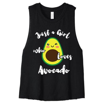 Just A Girl Who Loves Avocado Fruit Lover Guacamole Food Women's Racerback Cropped Tank