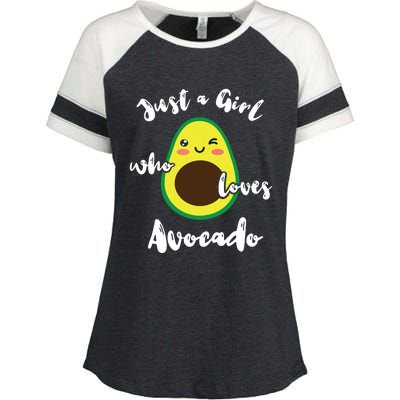 Just A Girl Who Loves Avocado Fruit Lover Guacamole Food Enza Ladies Jersey Colorblock Tee