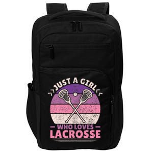 Just A Girl Who Loves Lacrosse Player Lax Lovers Lacrosse Impact Tech Backpack