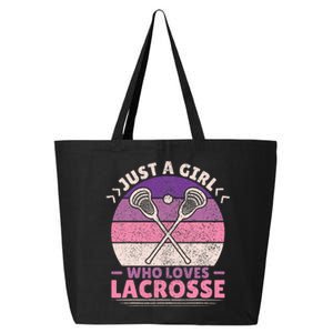 Just A Girl Who Loves Lacrosse Player Lax Lovers Lacrosse 25L Jumbo Tote