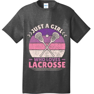 Just A Girl Who Loves Lacrosse Player Lax Lovers Lacrosse T-Shirt