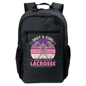 Just A Girl Who Loves Lacrosse Player Lax Lovers Lacrosse Daily Commute Backpack