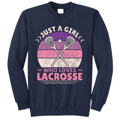 Just A Girl Who Loves Lacrosse Player Lax Lovers Lacrosse Sweatshirt