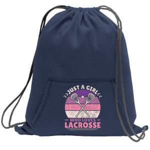 Just A Girl Who Loves Lacrosse Player Lax Lovers Lacrosse Sweatshirt Cinch Pack Bag