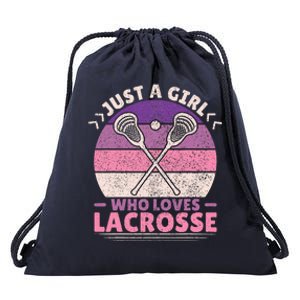 Just A Girl Who Loves Lacrosse Player Lax Lovers Lacrosse Drawstring Bag