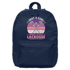 Just A Girl Who Loves Lacrosse Player Lax Lovers Lacrosse 16 in Basic Backpack